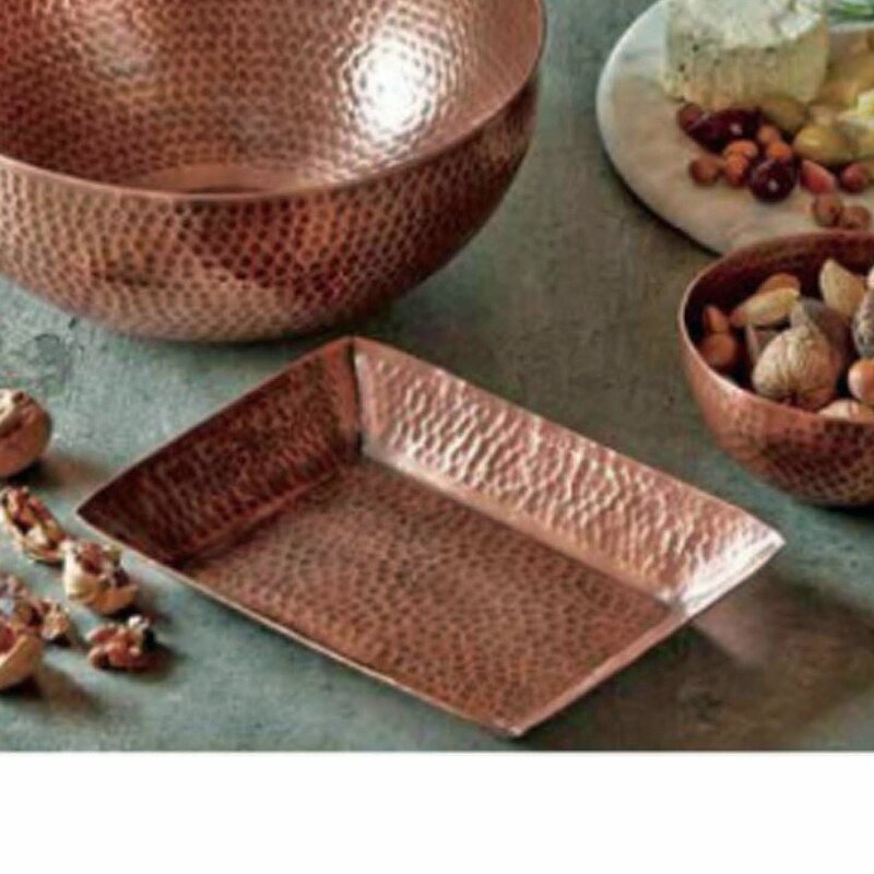 Hammered Copper Serving Tray 